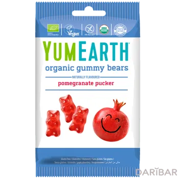 YumEarth Органические жевательные мишки (гранатовый вкус) 50 г № 01373