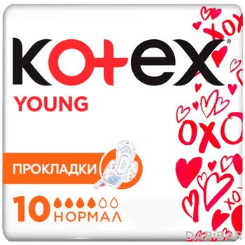 Kotex Young НОРМАЛ, 10 женские прокладки
