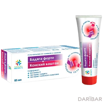 Бадяга форте и конский каштан гель-бальзам для ног 85 мл