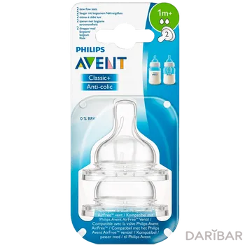 Avent соска силиконовая медленный поток SCF632/27 2 шт