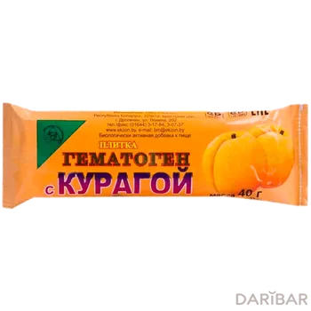 Гематоген с курагой 40 г плитка