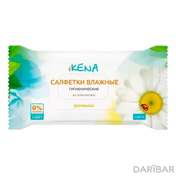 IKena салфетки влажные гигиенические ромашка № 15