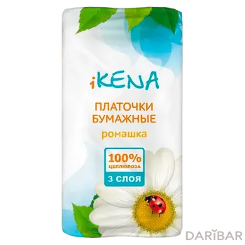 Платочки бумажные 3Х слойные iKENA ромашка № 10