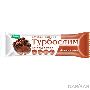 Турбослим белковый батончик для контроля веса шоколадный кекс, 50 г