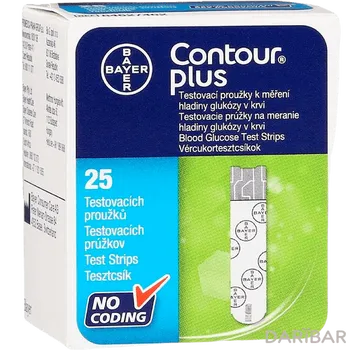 Contour Plus тест-полоски для измерения уровня глюкозы в крови 25 шт