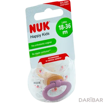 Nuk Happy Kids Classik соска пустышка латексная 18-36 мес