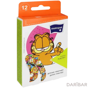 Пластырь Матопат Happy детский 12 шт