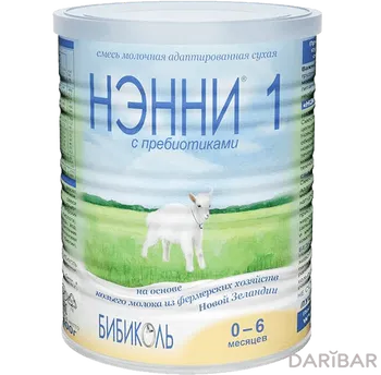 Нэнни 1 смесь на основе натурального козьего молока с пребиотиками 0-6 мес 400 г