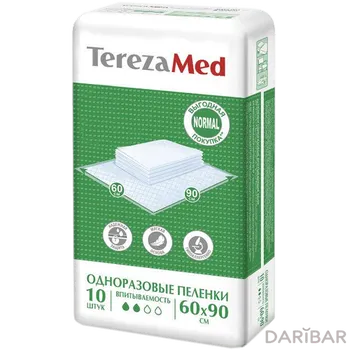 TerezaMed Normal Пеленки одноразовые впитывающие 2 капли 60х90 10 шт