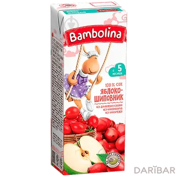 Сок Bambolina 200 мл яблоко и шиповник от 5 мес