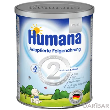 Humana Платин 2 DS Молочная смесь 350 г 6+