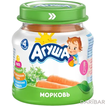 Пюре овощное Агуша 80 г Морковь С/Б