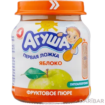 Агуша пюре яблоко 100гр с 4 месяцев