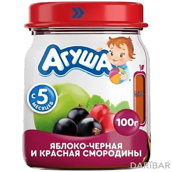 Агуша Фруктовое пюре яблоко, черная и красная смородина 100 г