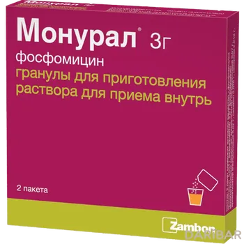 Монурал гранулы для приготовления раствора пакет внутр 3 г № 2