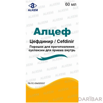 Алцеф порошок д/приготвления суспензий 125 мг/5 мл 60 мл