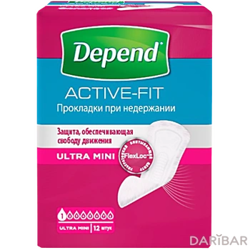 Прокладки урологические Depend Ultra mini Liner 12 шт/1капля