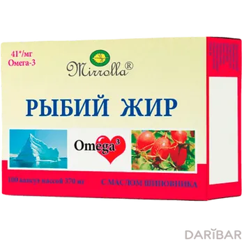 Рыбий жир омега-3 с маслом шиповника капсулы № 100