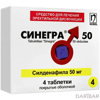 Синегра 50 мг таблетки, покрытые оболочкой № 4