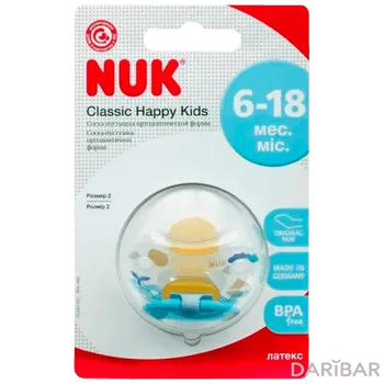 Nuk Star соска пустышка латексная 6-18 мес