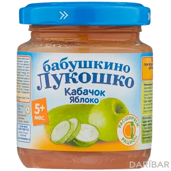 Пюре овощное Бабушкино лукошко 100 г кабачок/яблоко 5+мес с/б