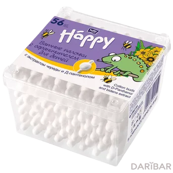 Палочки ватные Bella Baby Happy № 56 детские череда/анатомич.огранич