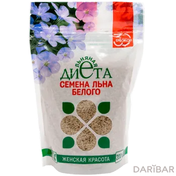 Льняная диета женская красота семена белого льна 200гр